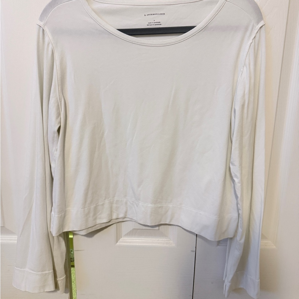 Anthropologie Cream Long Sleeve Top